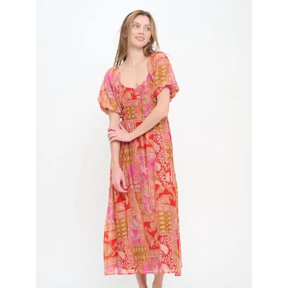 Mediterranean Majesty Silky Voile Maxi Dress